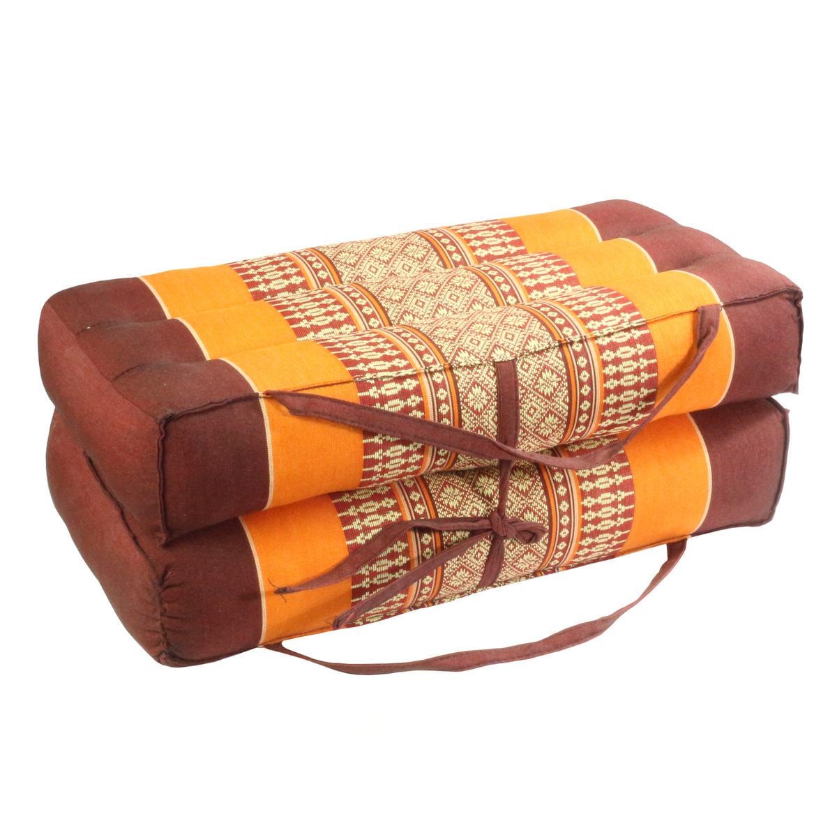 Yoga Block Faltbar Kopfkissen Nackenkissen Sitzkissen Thaikissen Kissen Kapokkissen Thai-Motiv Baumwolle Kapok Orange von Etsy - OrientalGalerie