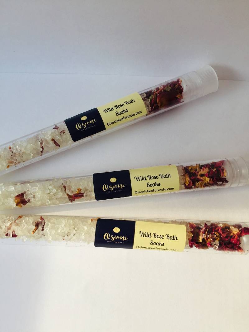 Wildrose Badesalz Handgefertigtes Spa 5Er Set von Etsy - OsioniSheaFormula