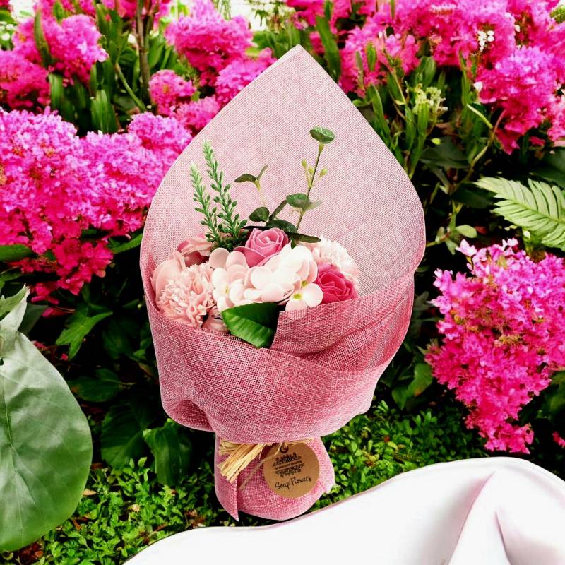 Strauß Stehender Seifenblumen - Rosa von Etsy - PELKASHOP
