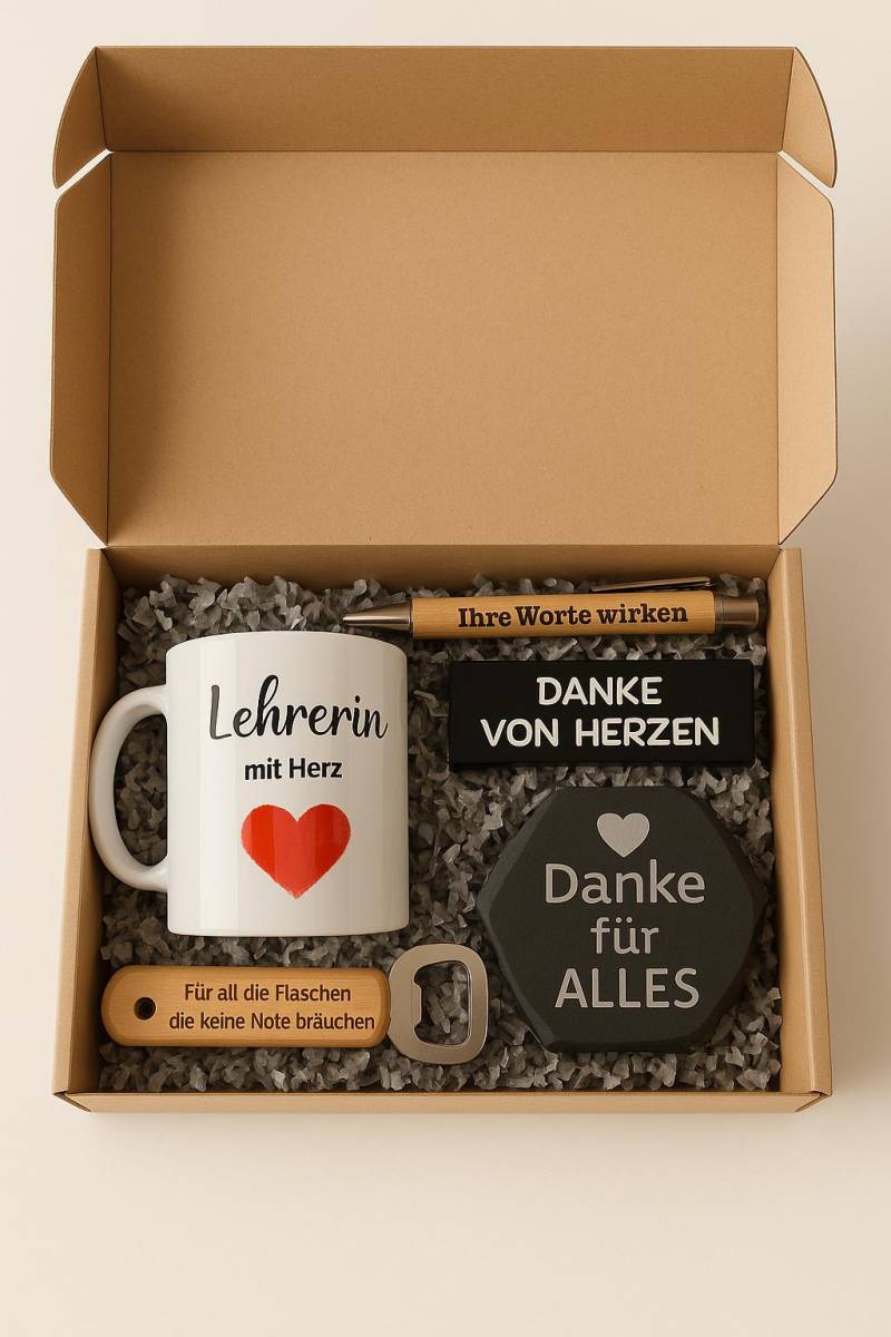 Lehrerinnen Geschenkbox Weihnachten - Tasse, Flaschenöffner U. Mehr in Liebevollem Set von Etsy - PSLiebehilft