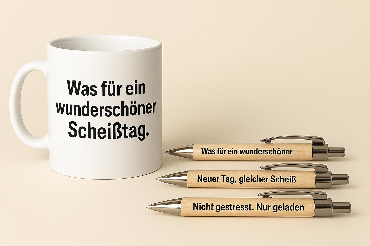 Tasse & Kuli Set Mit Sprüchen - Geschenk Für Kollegin, Lehrer, Büro | Lustige Und Holz-Kugelschreiber Humor Geschenkset von Etsy - PSLiebehilft