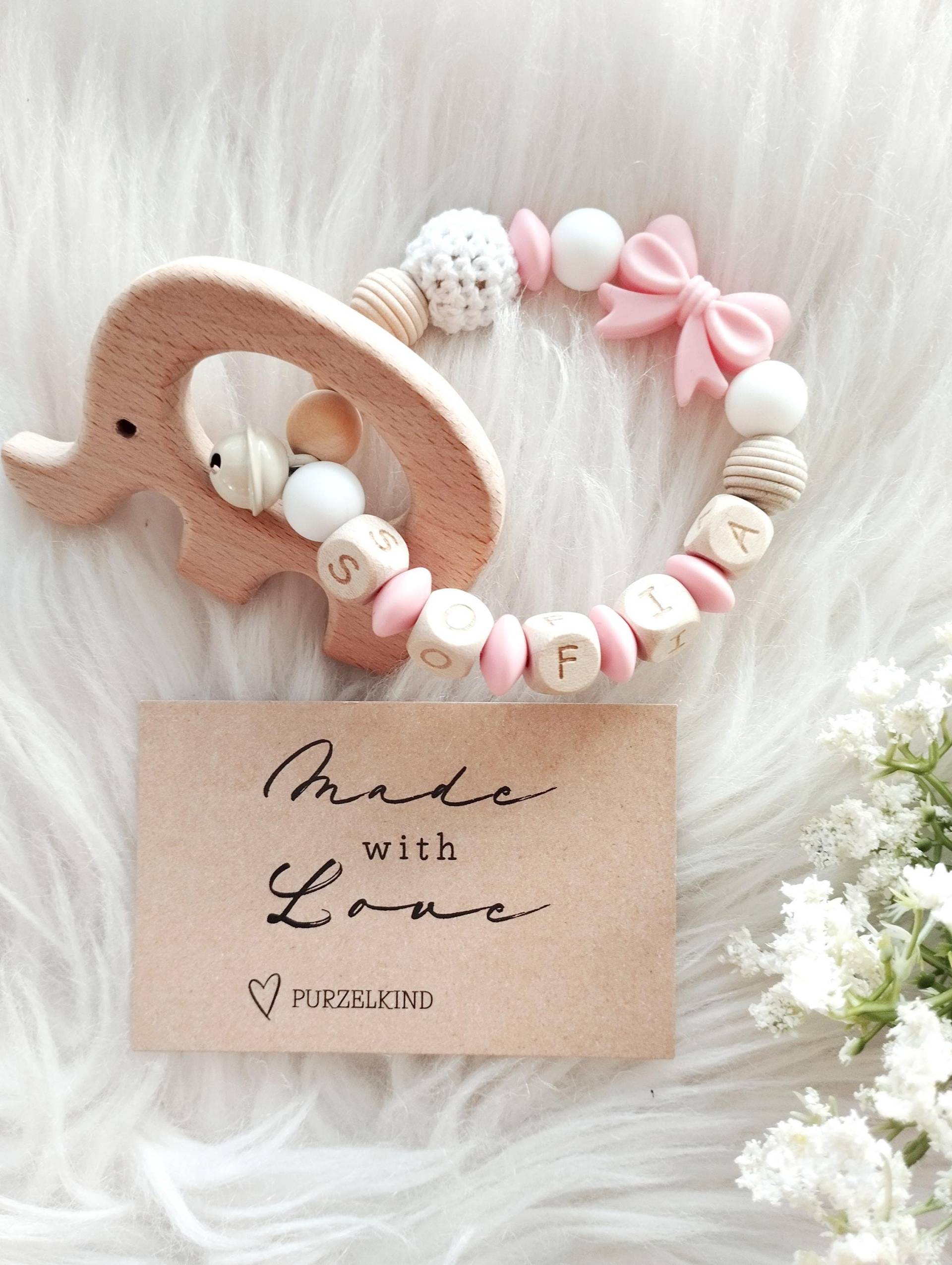 Greifling in Rosa Und Weiß, Mit Schleife, Mädchen, Geschenk Zur Geburt Rassel Greifling in Rosa Und Weiß, Mit Schleife, Mädchen, Geschenk Zur Geburt Rassel von Etsy - PURZELKINDshop