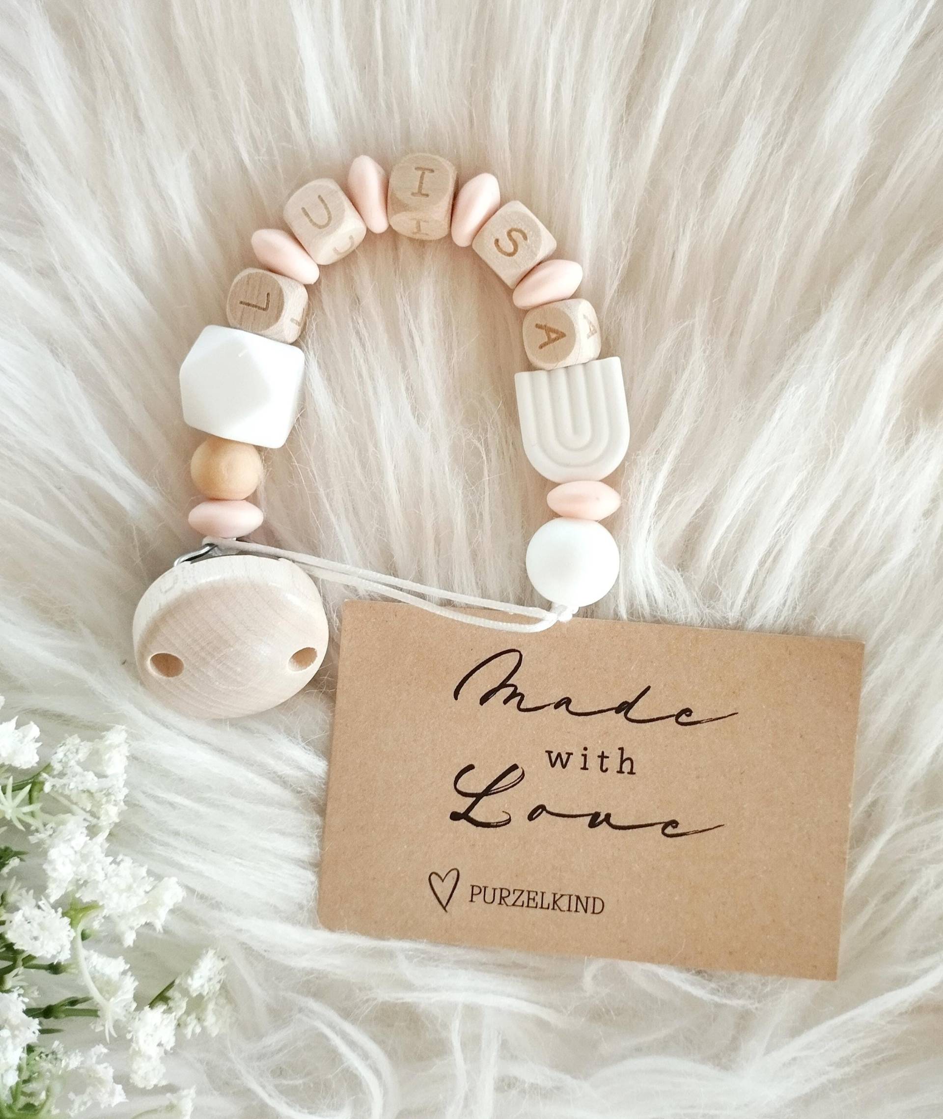Schnullerkette Mit Name Und Regenbogen Personalisiert Für Mädchen von Etsy - PURZELKINDshop