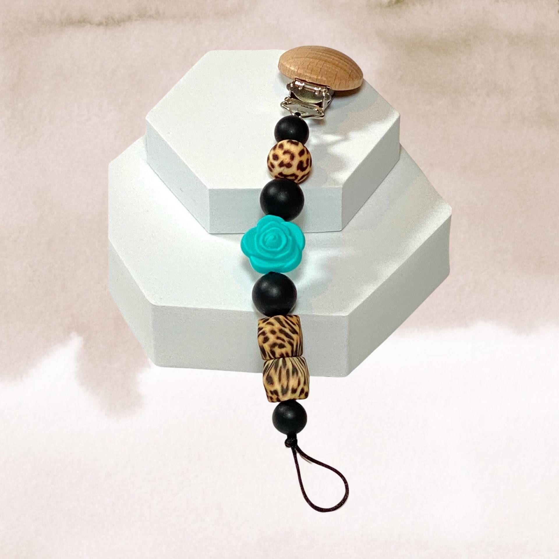 Leopard Und Teal Blume Silikon Schnullerclip | Leopardenblüte Schnullerblumenhalter Leopard Und Teal Blume Silikon Schnullerclip | Leopardenblüte Schnullerblumenhalter von Etsy - PacificPacifiers