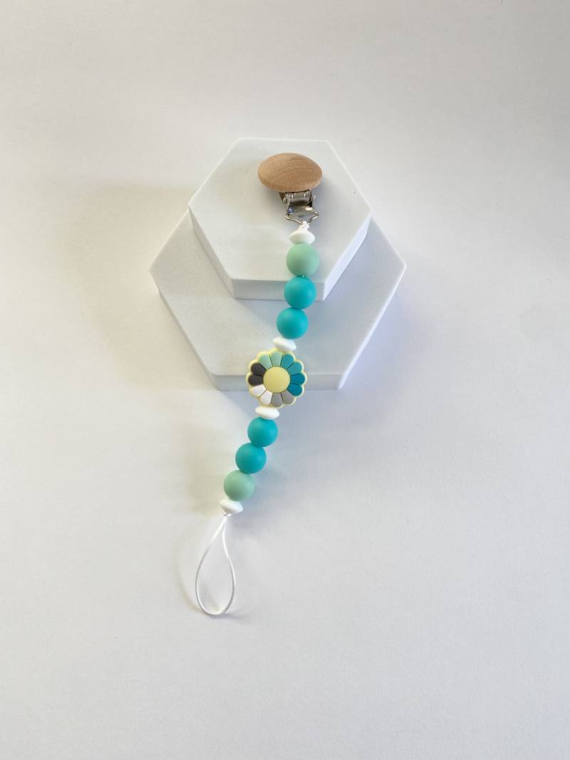 Mintblüte Silikon Schnullerclip | Blümchen Blumen Schnullerhalter von Etsy - PacificPacifiers