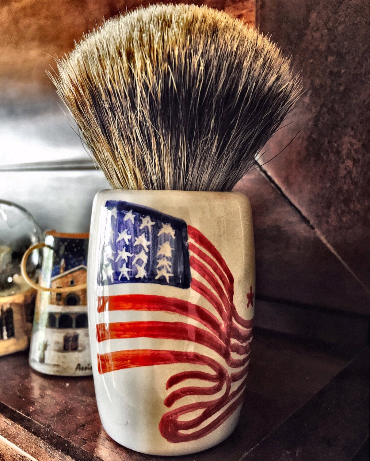 Pantarei Proud American - Manchurian/Silberspitz Dachs 28/30mm von Etsy - PantaReiBrushes