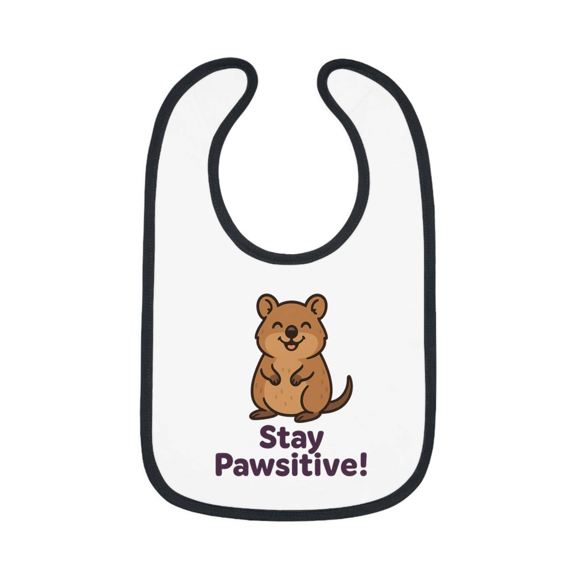 Cute Baby Bib - Stay Pawsitive Cartoon Animal For Infants, Shower Gift, Newborn Accessories, Toddler Feeding, Lovers von Etsy - PapaKaracho