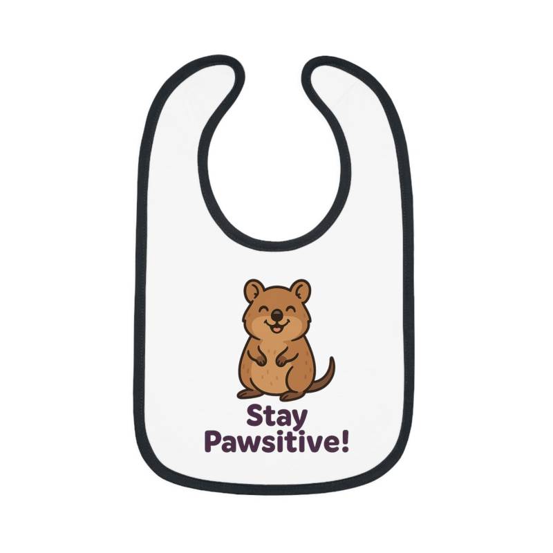 Cute Baby Bib - Stay Pawsitive Cartoon Animal For Infants, Shower Gift, Newborn Accessories, Toddler Feeding, Lovers von Etsy - PapaKaracho