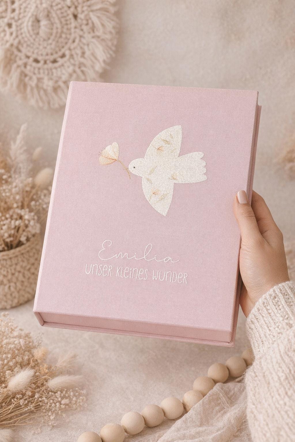 Erinnerungsbox, Geschenkverpackung Zur Geburt, Geschenk Taufe, Erinnerungskiste, Leinen, Personalisierbar von Etsy - Papierzauberei