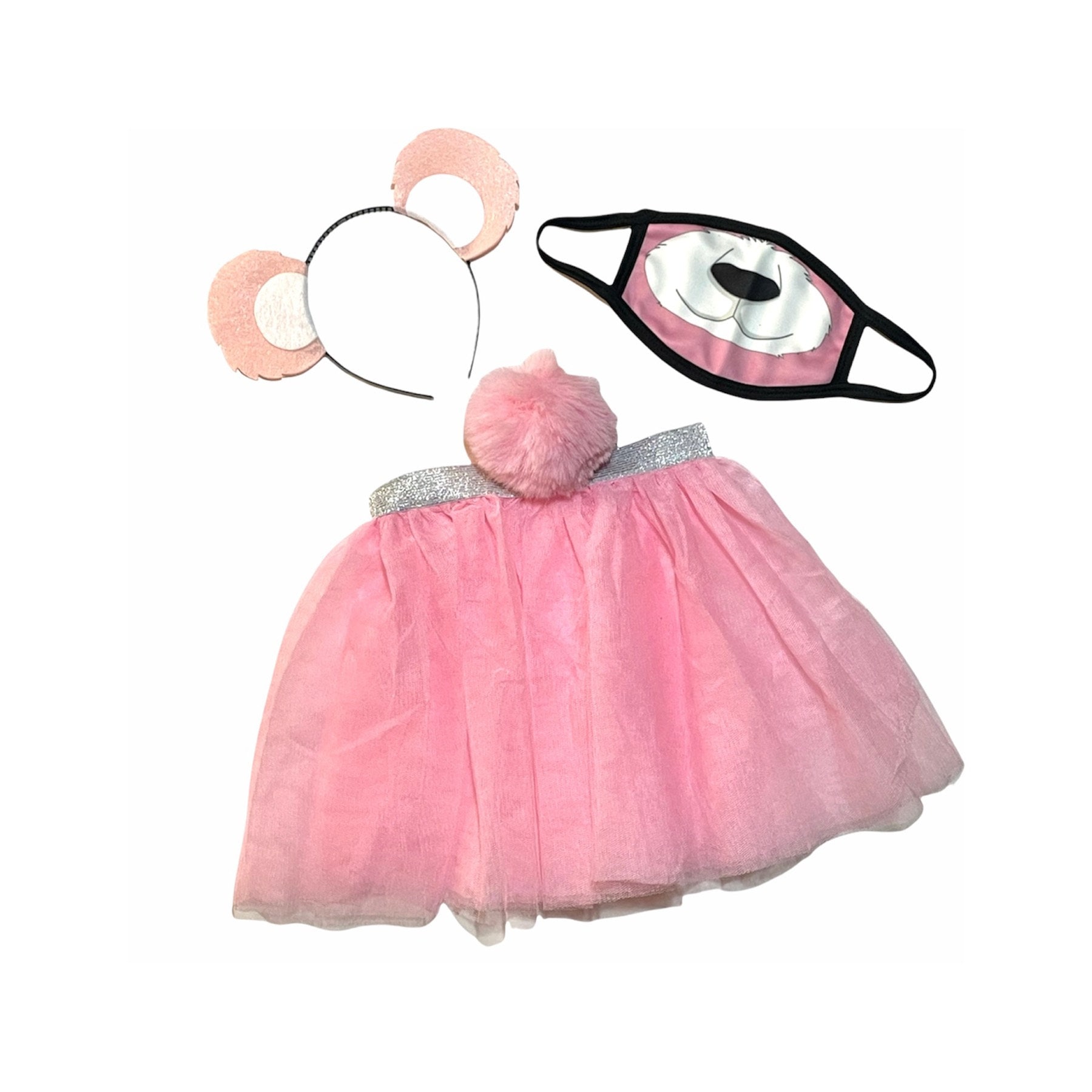 Hellrosa Stirnband Tutu Tail Facemask Bär Ohren Geburtstagsparty Favorien Damen Mädchen Kostüm Pflege Bunt Baby Babys Kind Erwachsene von Etsy - PartyEars