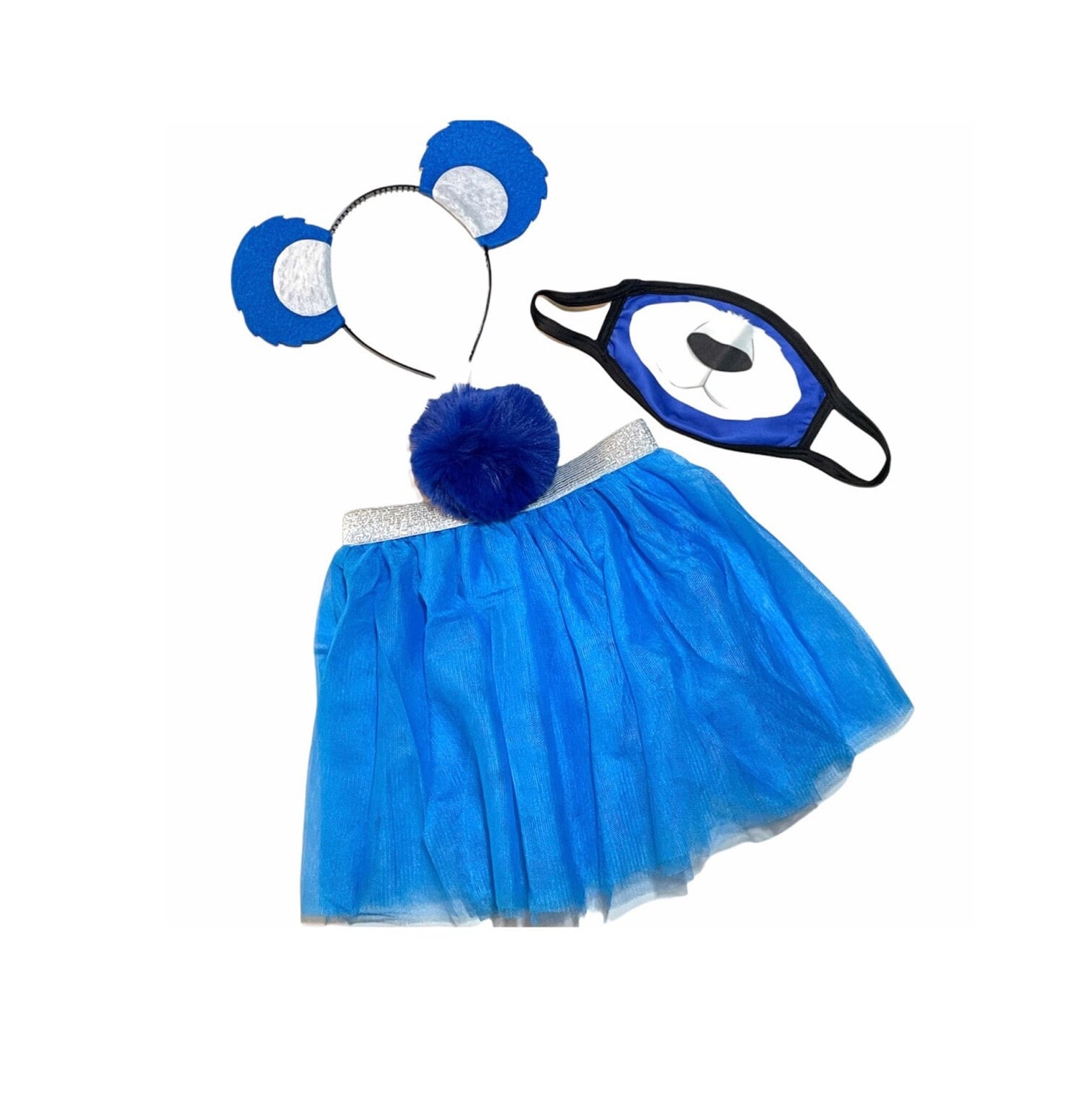 Royalblaues Stirnband Tutu Tail Gesichtsmaske Bär Ohren Geburtstag Party Favors Damen Mädchen Kostüm Pflege Bunt Baby Babys Kind Erwachsene von Etsy - PartyEars