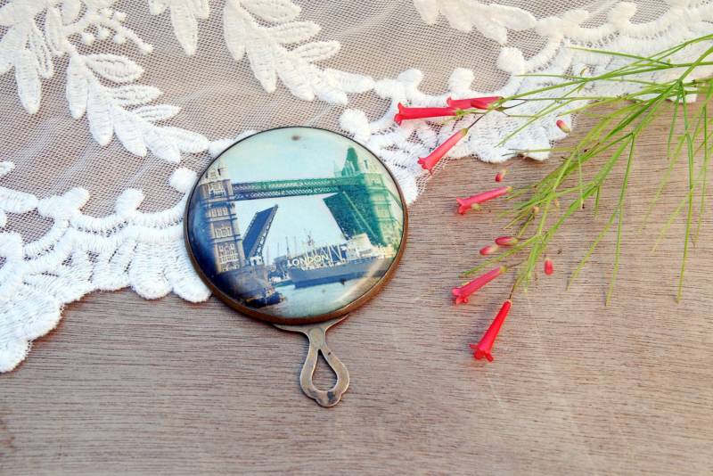 Vintage Gwenda Handspiegel London Tower Bridge, Reisespiegel 1930Er Jahre von Etsy - PassaseVintageShop