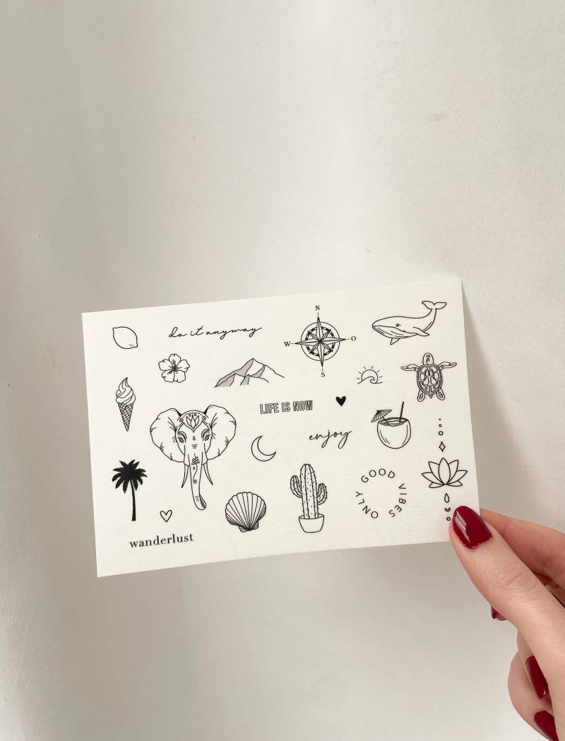 Temporäre Tattoos Reiselust | Bogen A6 Tattoo Minimalistisch von Etsy - PastaAndPeonies