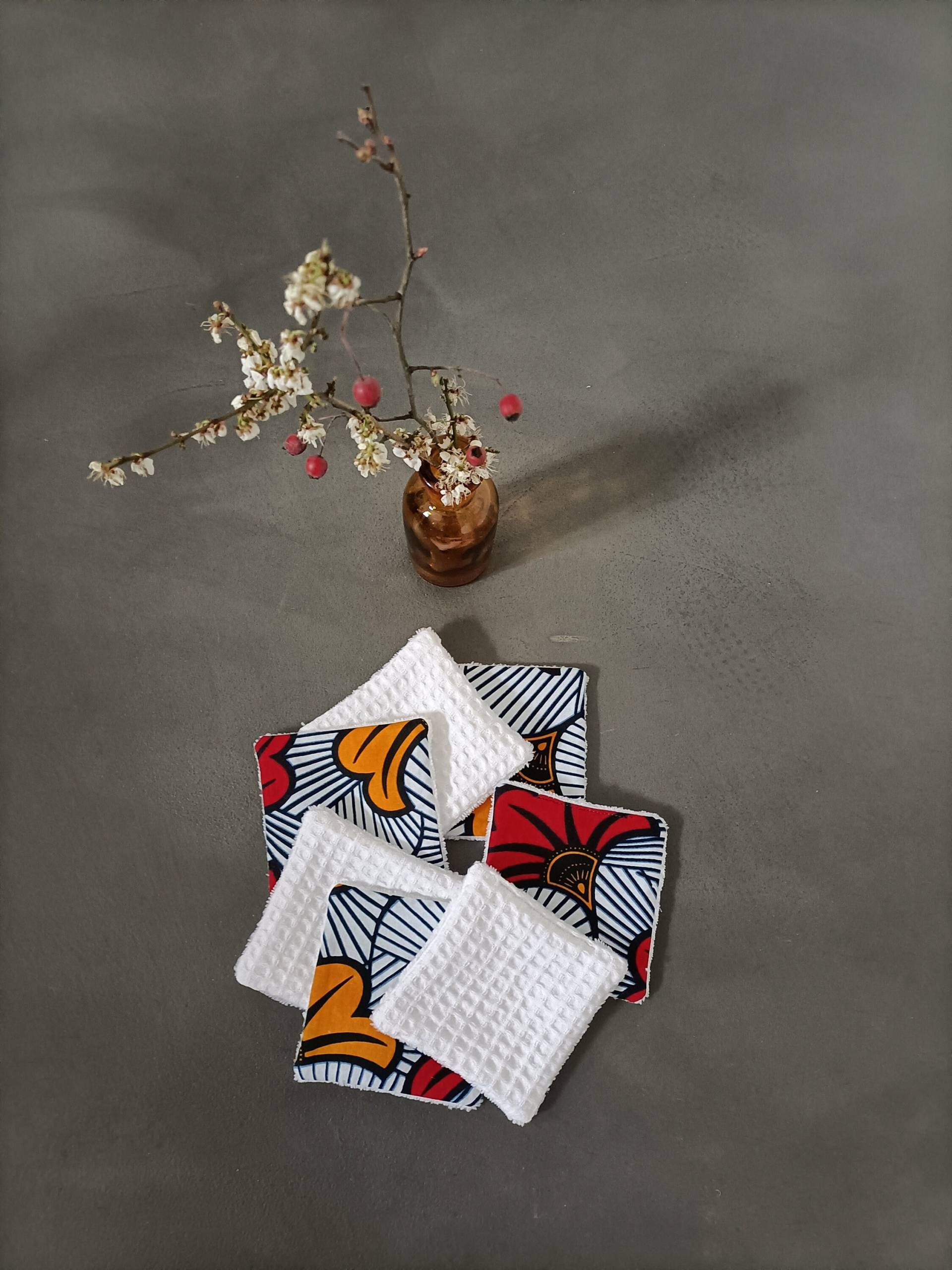 Set Mit 7 Tüchern Démaquillantes_Semainier Baumwolle Bedrucktem Wachs Oeko Tex Handgefertigt Set Mit 7 Tüchern Démaquillantes_Semainier Baumwolle Bedrucktem Wachs Oeko Tex Handgefertigt von Etsy - PatafilEtBobinette