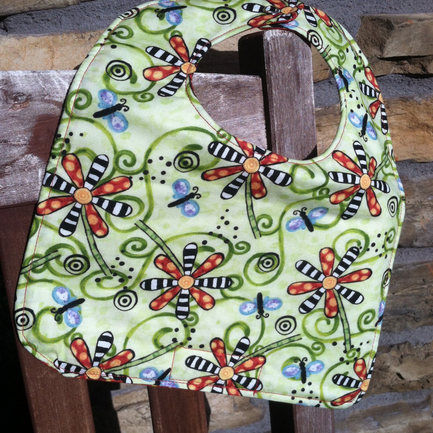 Kleines Oder Neugeborenes Lätzchen Funky Blumen, Personalisierung Verfügbar von Etsy - PathfinderGifts