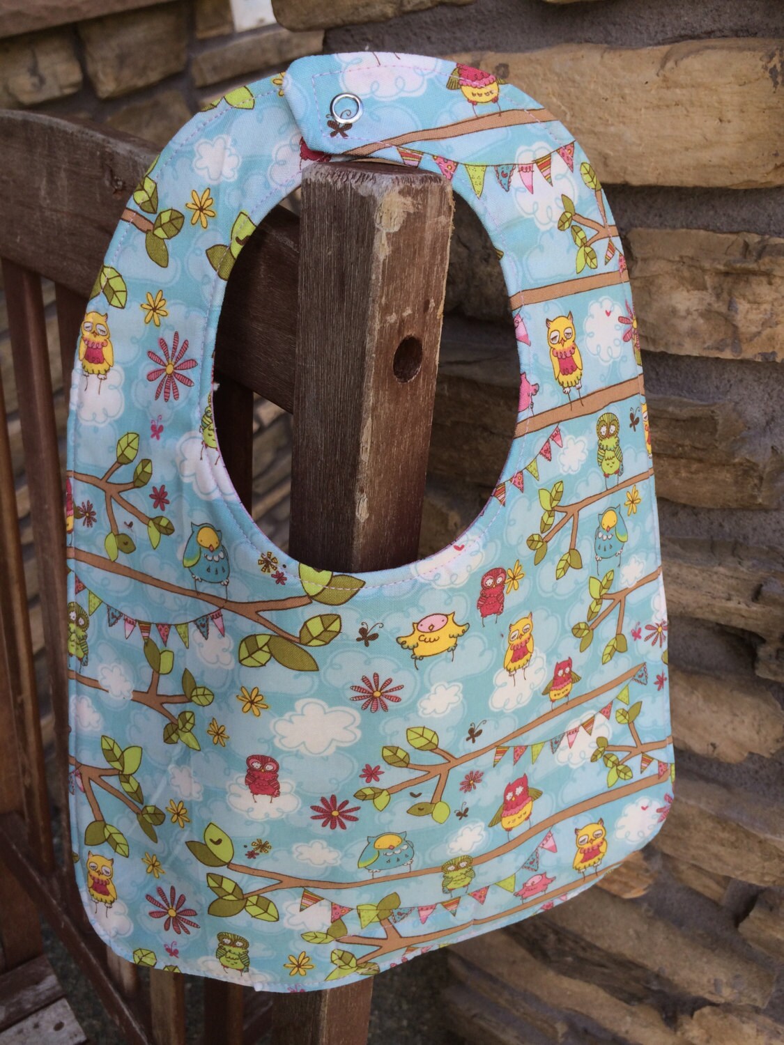 Kleinkind Lätzchen Heidi Grace Eulen Auf Hellblau, Personalisierung Möglich von Etsy - PathfinderGifts
