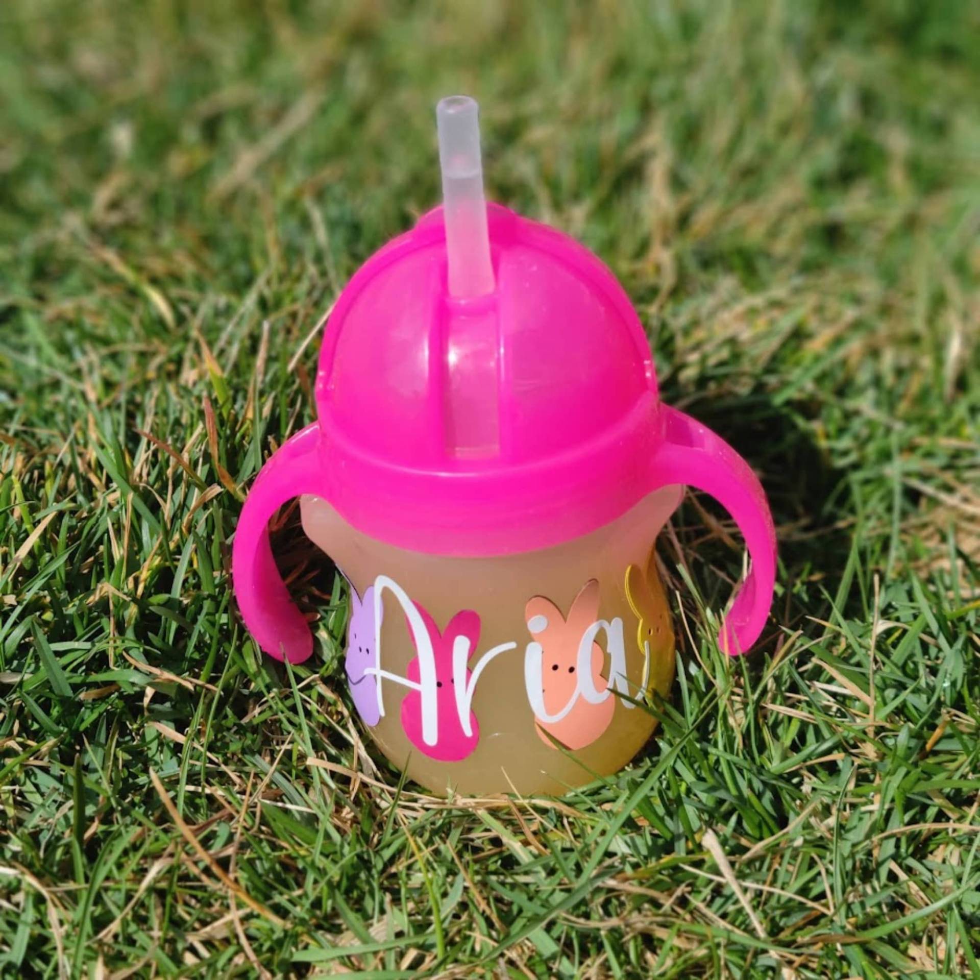 Peeps Ostern Baby Kleinkind Strohbecher, Personalisierte Munchkin Gewichtete Trainer Tasse Mit Griffen, Frühling Benutzerdefinierte Schnabeltasse von Etsy - PeachyPeaCo