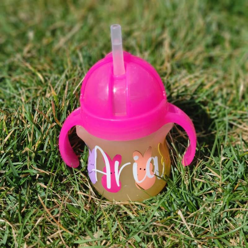 Peeps Ostern Baby Kleinkind Strohbecher, Personalisierte Munchkin Gewichtete Trainer Tasse Mit Griffen, Frühling Benutzerdefinierte Schnabeltasse von Etsy - PeachyPeaCo