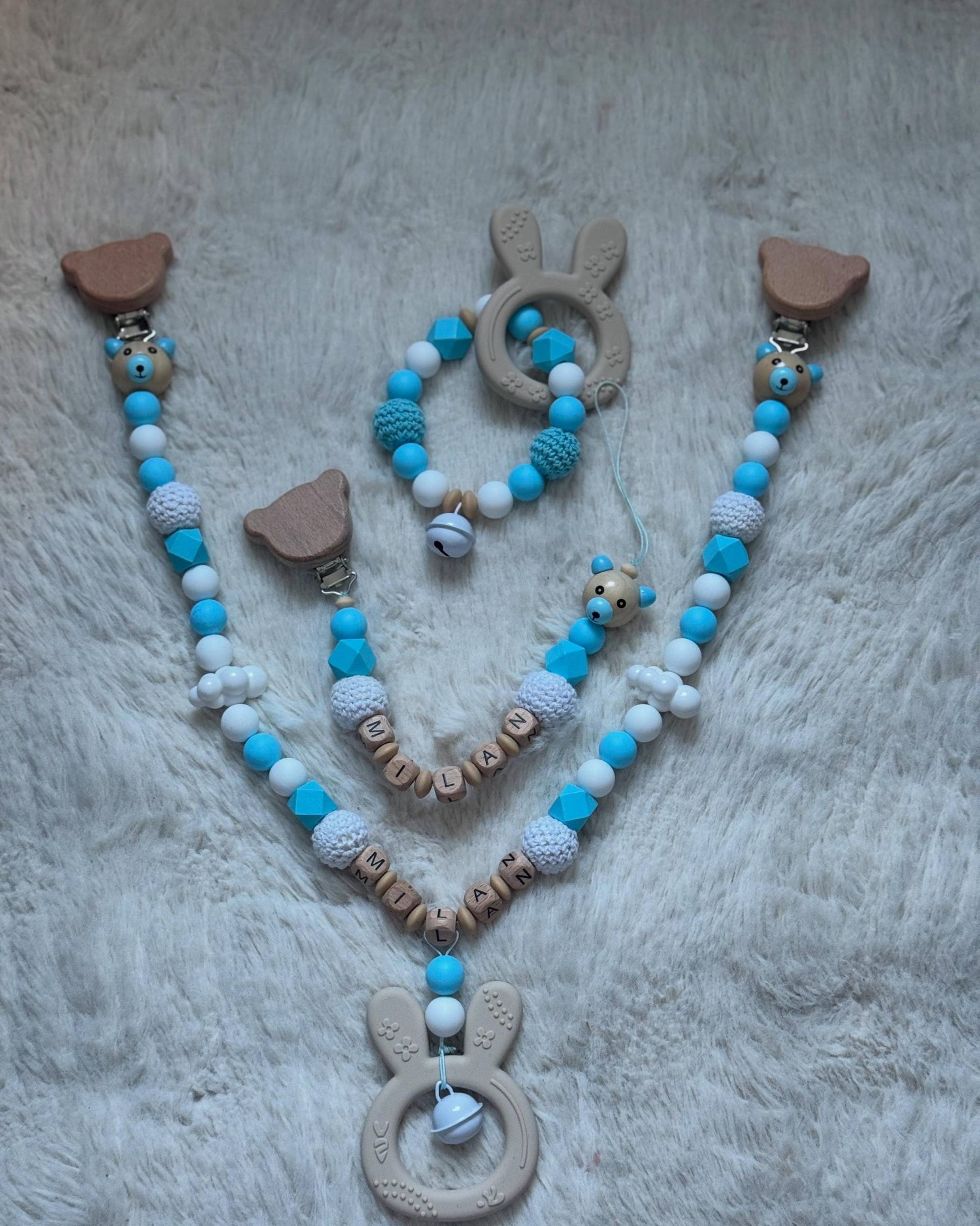 Personalisierte Schnullerketten Set 3 Teilig Personalisierte Schnullerketten Set 3 Teilig von Etsy - Pearlsbyesma