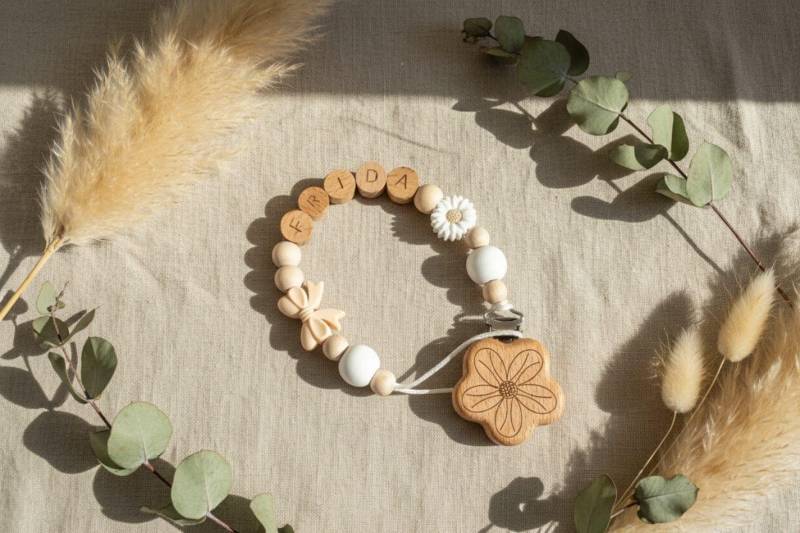 Personalisierte Schnullerkette, Schnullerkette Mit Name, Geschenk Zur Geburt, Taufe von Etsy - PerlenkisteeHandmade