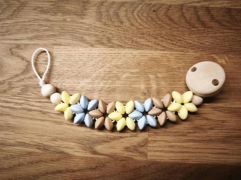 Schnullerkette "Blumenranke", Geschenk Zur Geburt Oder Taufe von Etsy - Perlenreihe