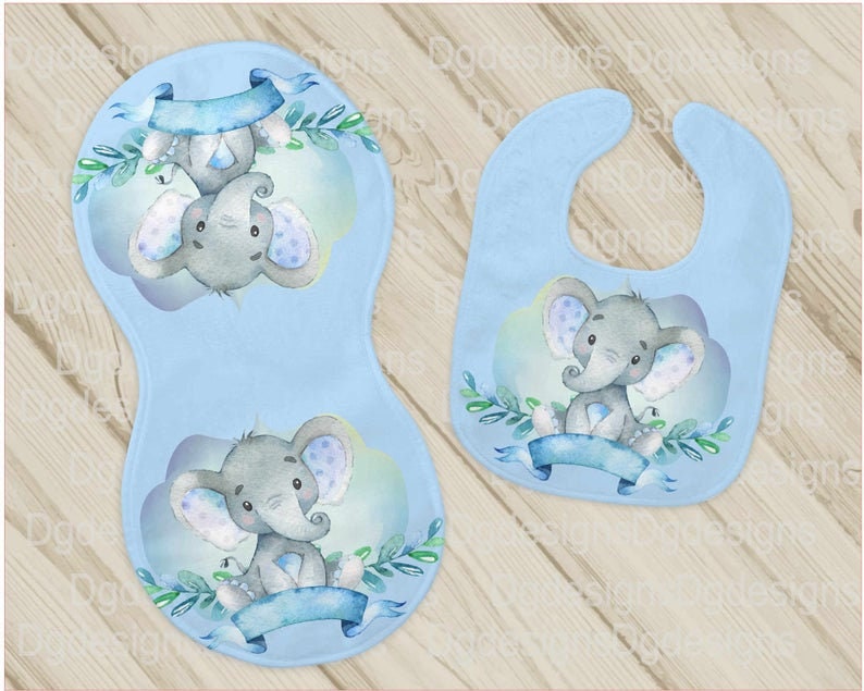 Elefanten Lätzchen Und Spucktuch Set, Elefant Baby Shower Geschenk, Junge Lätzchen, Junge Spucktuch, Blau Set, Baby Geschenk, Neugeborene Geschenk von Etsy - PersonalizedTouch11