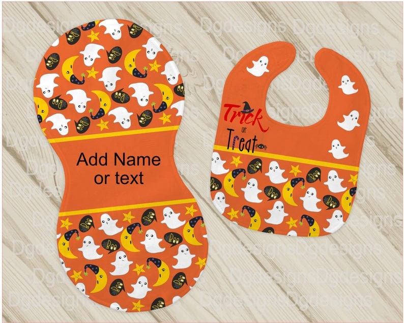 Halloween Lätzchen Und Spucktuch Set, Geister Design von Etsy - PersonalizedTouch11