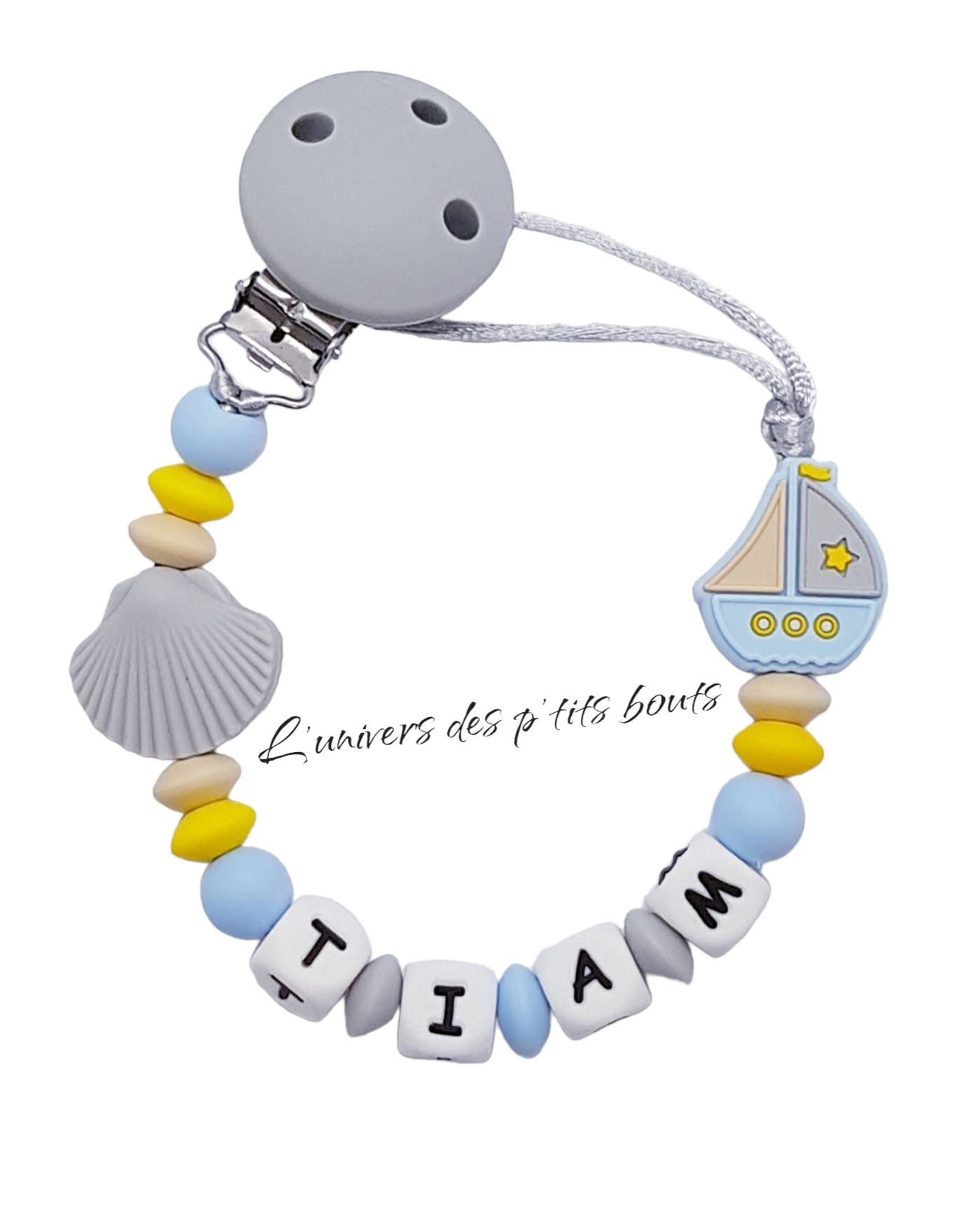Personalisierter Silikon-Schnullerclip - Boot von Etsy - PetitsboutsCreations