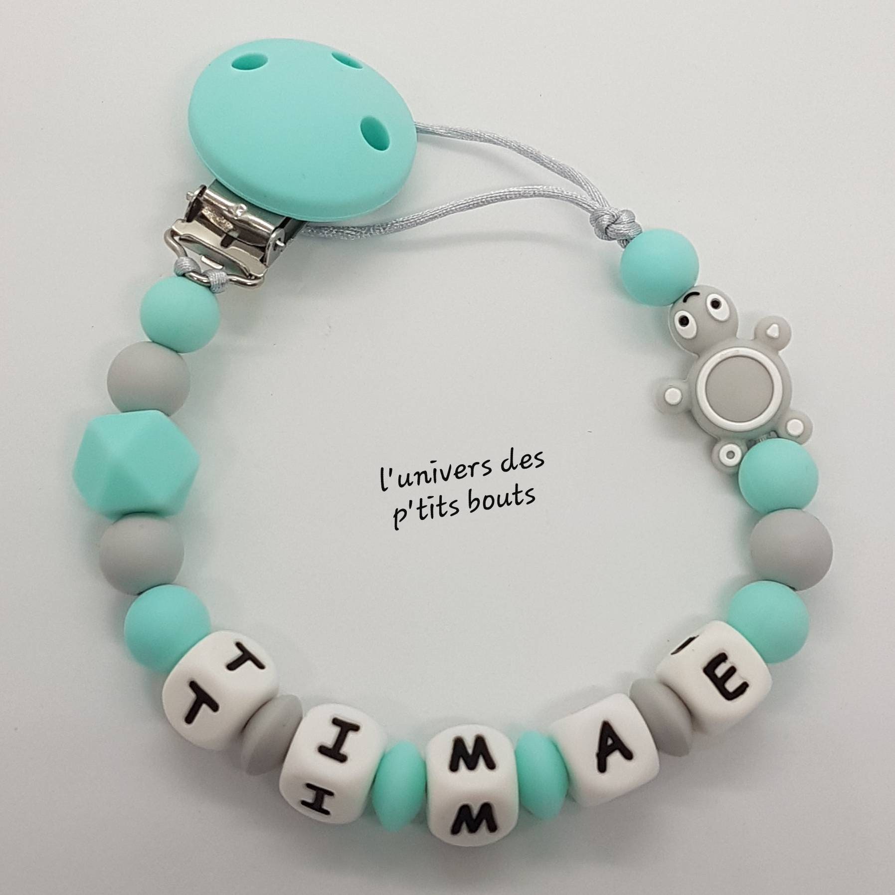 Personalisierter Schnullerclip Aus Silikon - Schildkröte von Etsy - PetitsboutsCreations