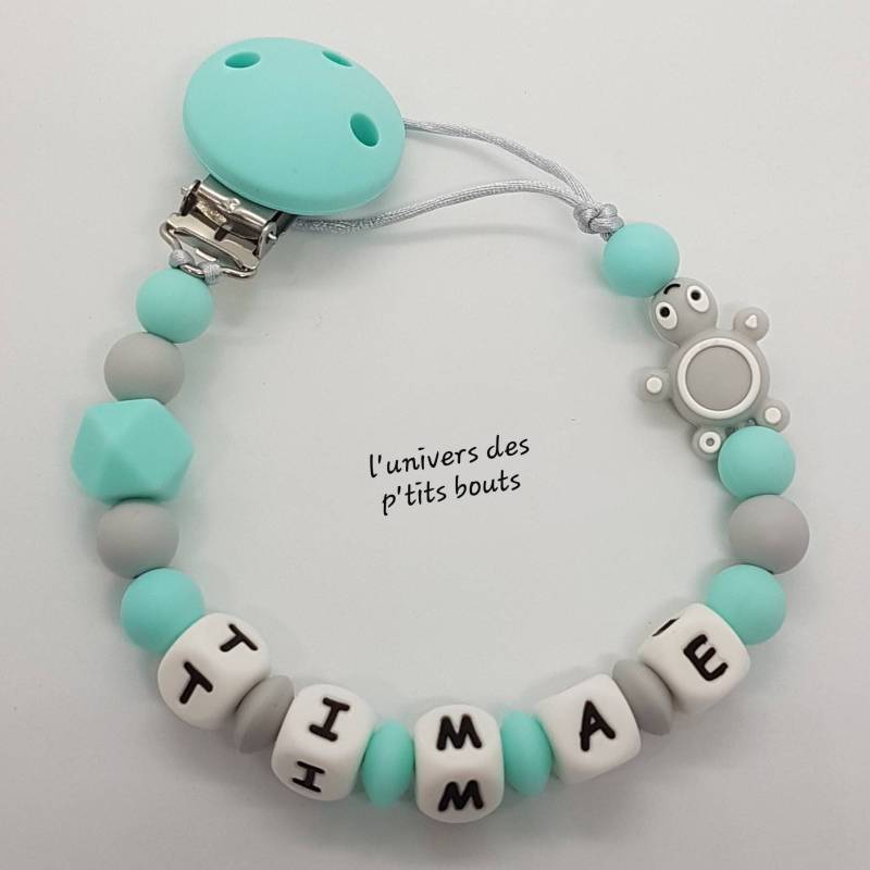 Personalisierter Schnullerclip Aus Silikon - Schildkröte von Etsy - PetitsboutsCreations