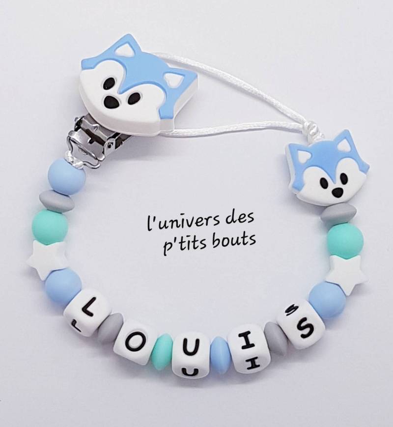 Personalisierter Schnullerclip - Fuchs von Etsy - PetitsboutsCreations