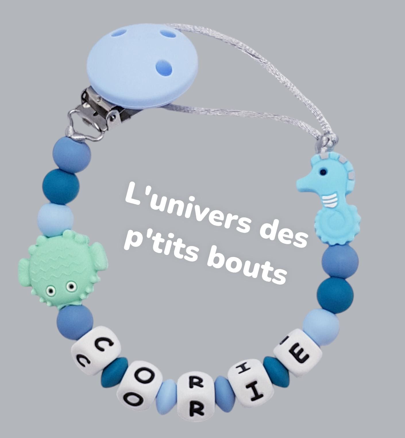 Personalisierter Silikon-Schnullerclip - Marine von Etsy - PetitsboutsCreations
