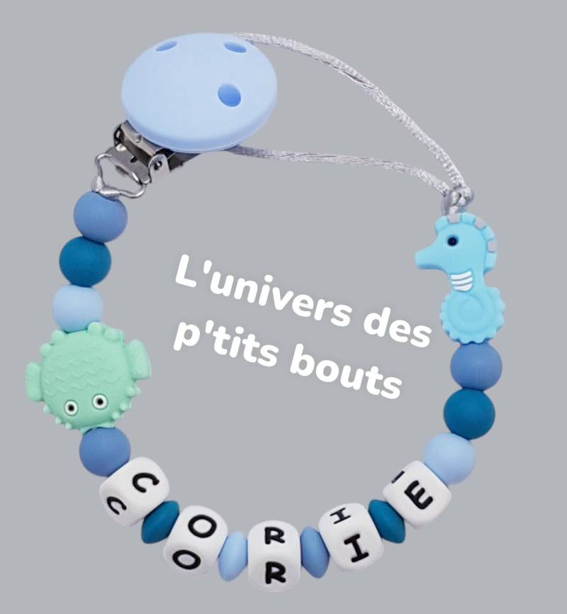 Personalisierter Silikon-Schnullerclip - Marine von Etsy - PetitsboutsCreations