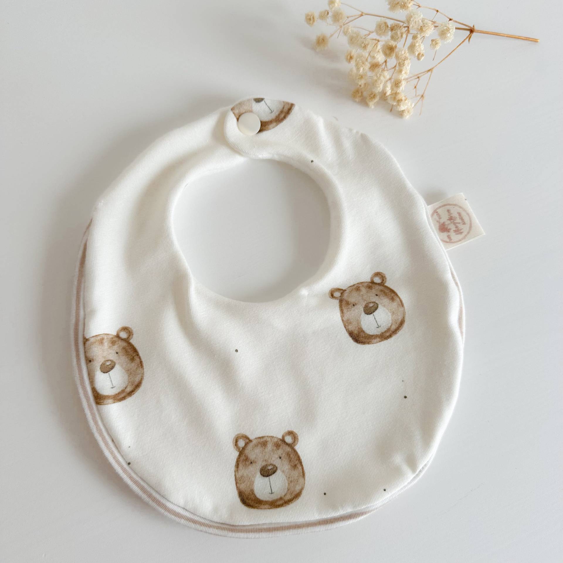 Lätzchen Baby Mit Bär Motiv & Saum | Latz Halstuch Geschenk Geburt Taufe Erster Geburtstag von Etsy - Pfingstrosenatelier