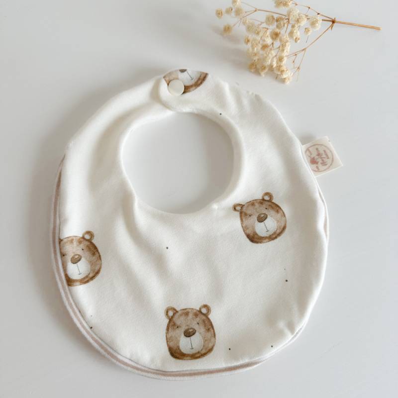 Lätzchen Baby Mit Bär Motiv & Saum | Latz Halstuch Geschenk Geburt Taufe Erster Geburtstag von Etsy - Pfingstrosenatelier
