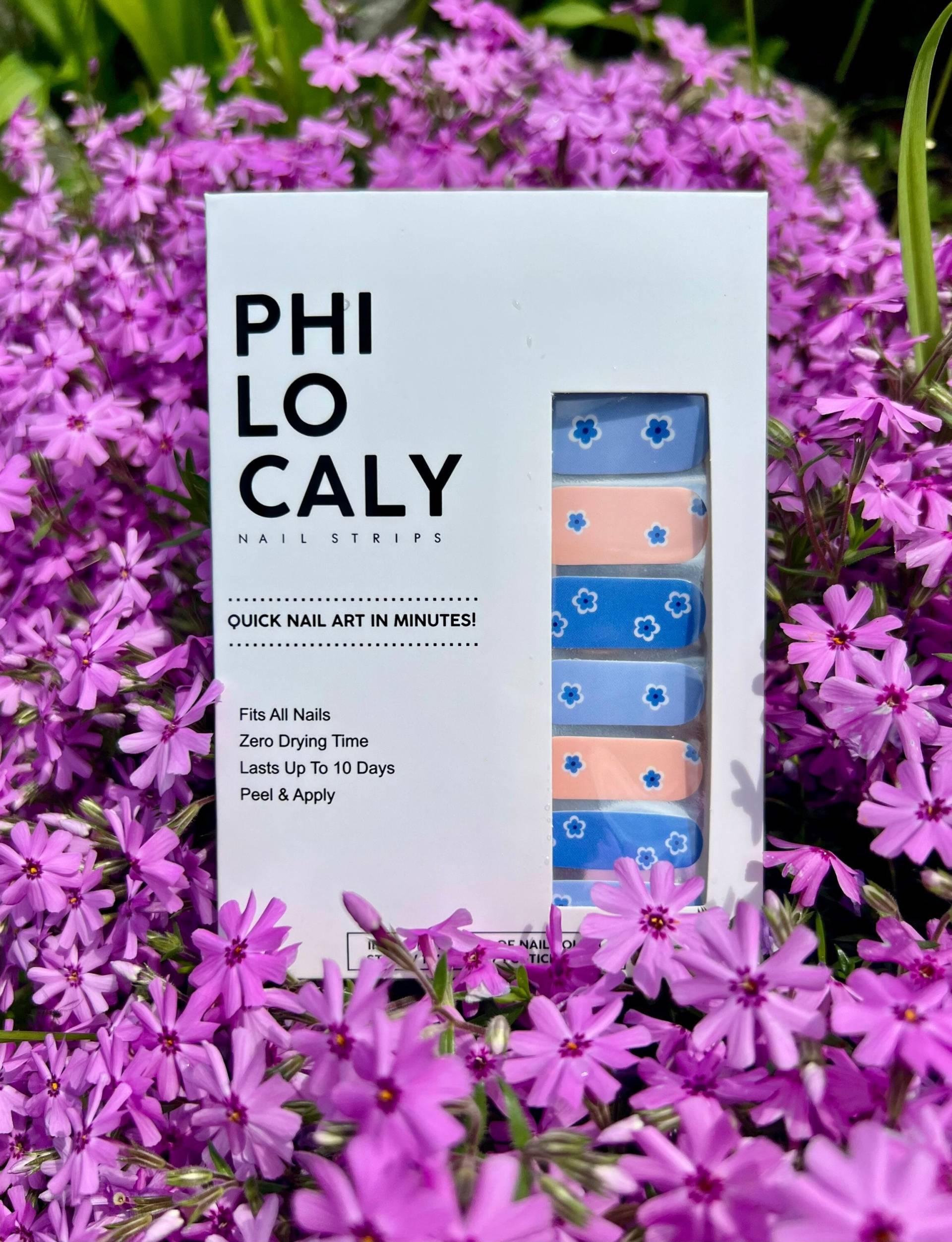 Blumen Nagelstreifen Rosa & Blaue Gelnägel von Etsy - PhilocalyNailStrips