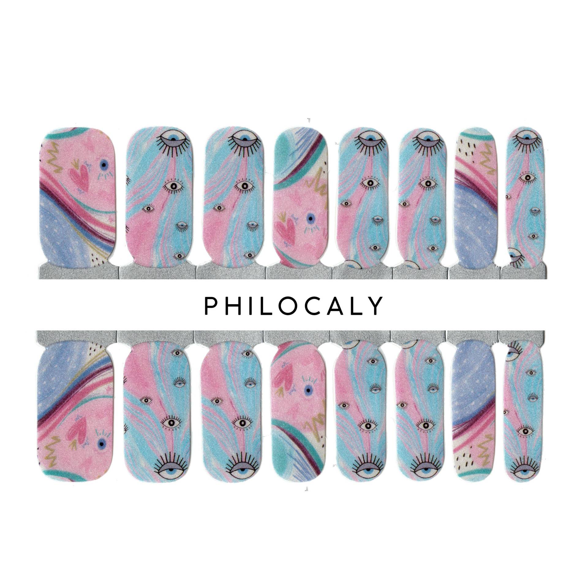 Eyes & Hearts Nagelstreifen Gel Nagellack Wraps von Etsy - PhilocalyNailStrips