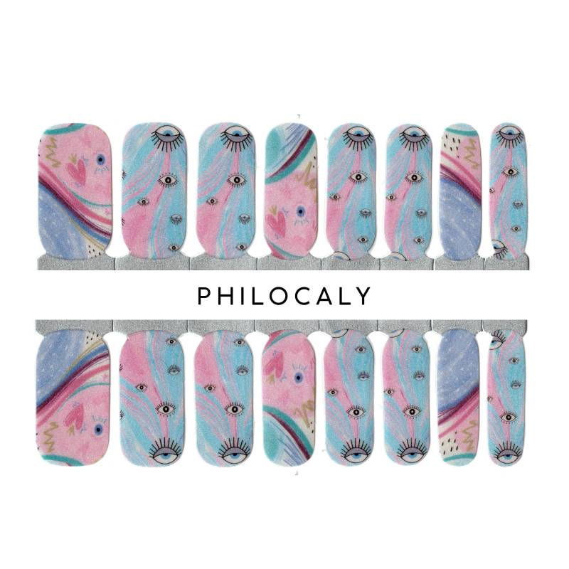 Eyes & Hearts Nagelstreifen Gel Nagellack Wraps von Etsy - PhilocalyNailStrips