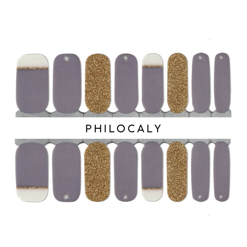 Gold Glitzer Nagelstreifen Lila & Weiße Nägel von Etsy - PhilocalyNailStrips