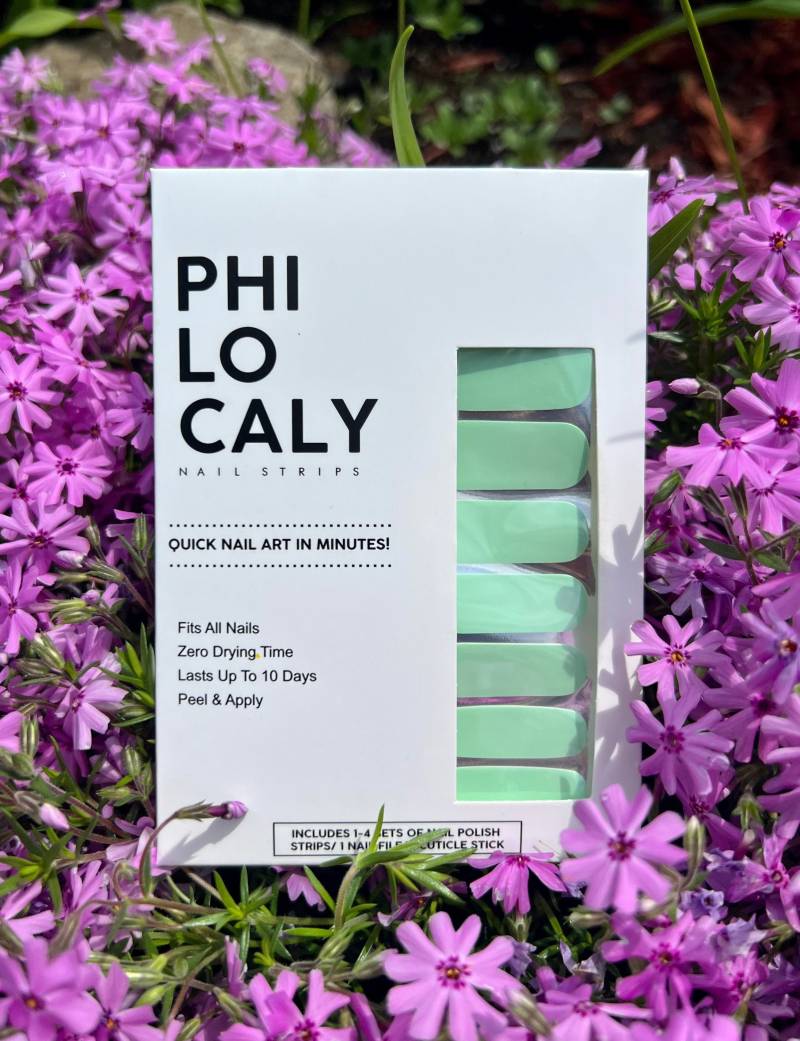 Grüne Nagelstreifen Festliche Farbnagellackkunst von Etsy - PhilocalyNailStrips