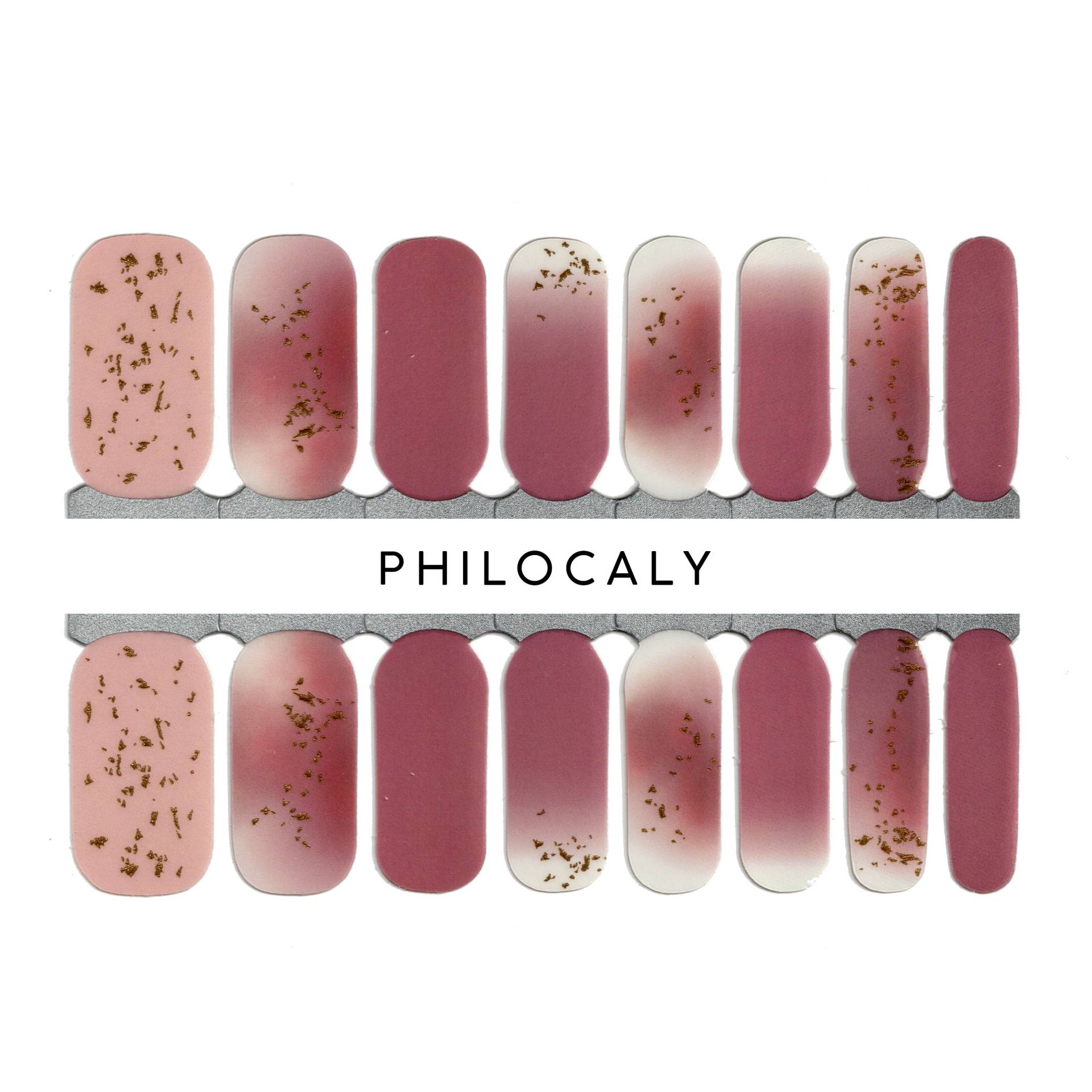 Pink & Gold Glitzer Nagelstreifen - Transparente Gel Nail Wraps von Etsy - PhilocalyNailStrips