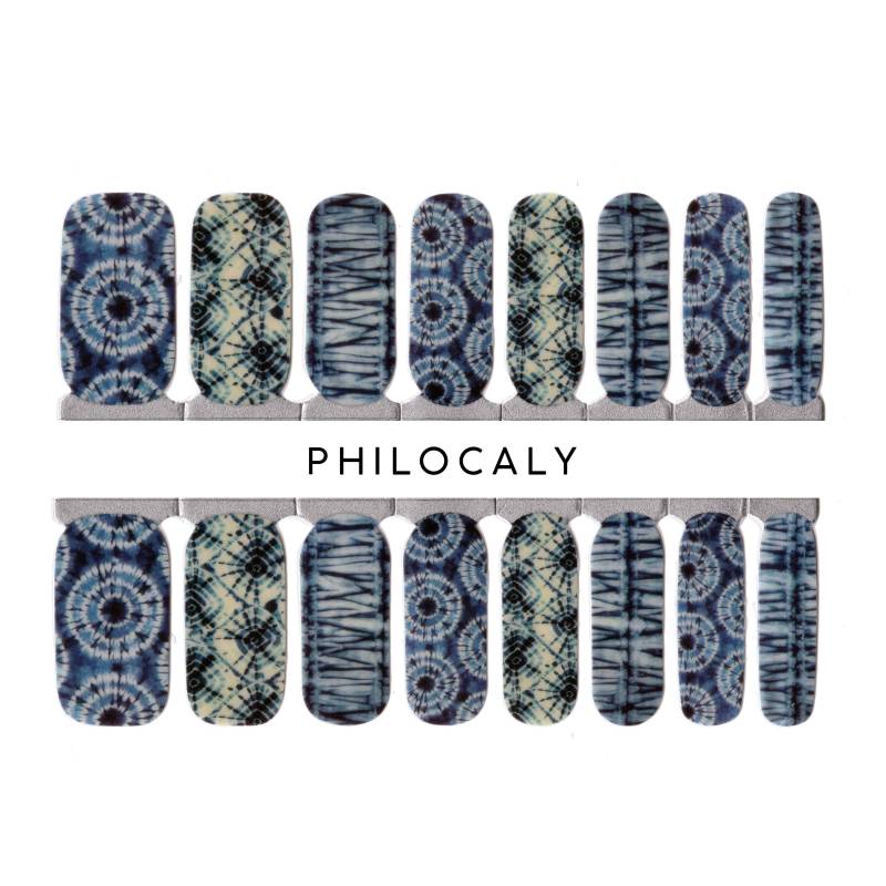 Tie Dye Nagelstreifen Blaue Und Marineblaue Sommernägel von Etsy - PhilocalyNailStrips