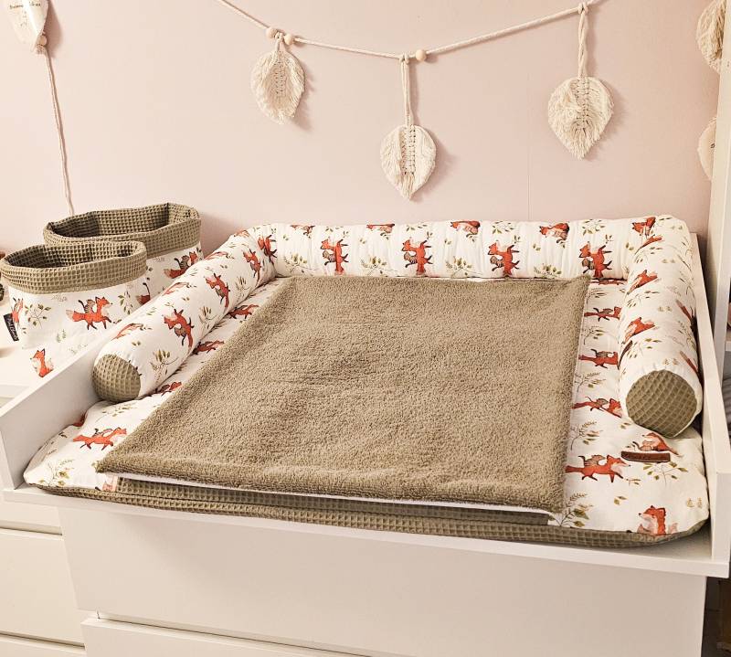 Bezug Für Die Wickelauflage Fuchsliebe +Waffel Und Frottee Olive Verschiedenen Größen Wickeltischauflage Wickelunterlage Wickelauflagenbezug von Etsy - PinkCloudsBabyShop