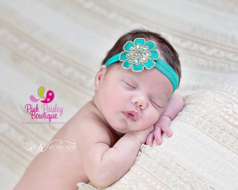 Blumen Baby Stirnband Strass Mitte, Sondergröße Blumen Baby Stirnband Strass Mitte, Sondergröße von Etsy - Pinkpaisleybowtique