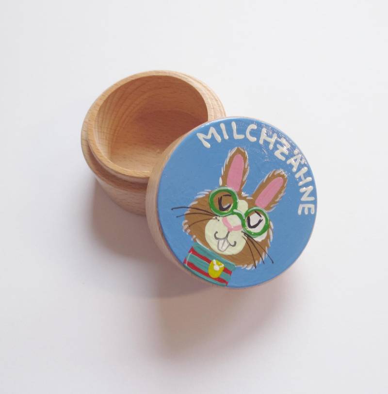 Milchzahndose "Hase Blau", Milchzähne Aufbewahrung, Schmuckdose Milchzahndose "Hase Blau", Milchzähne Aufbewahrung, Schmuckdose von Etsy - Pinselstuebchen