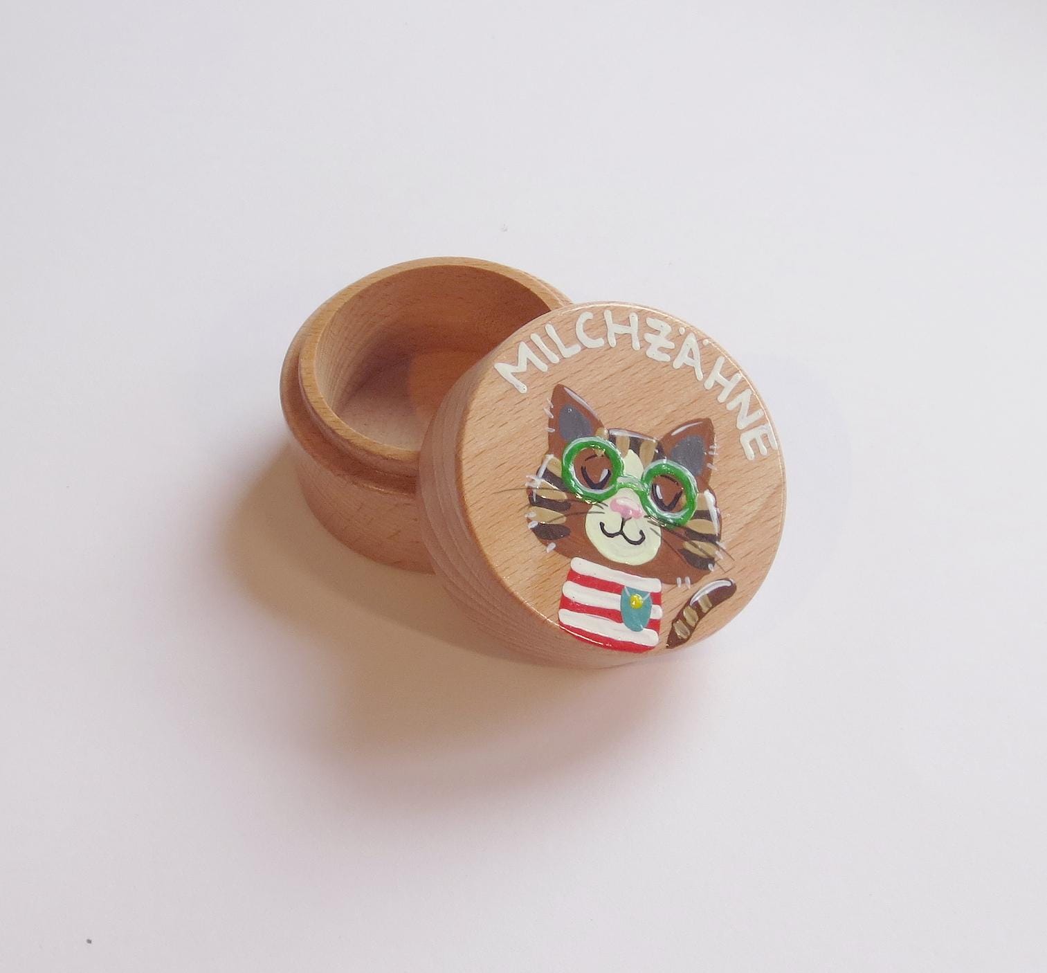 Milchzahndose "Katze", Milchzähne Aufbewahrung, Schmuckdose von Etsy - Pinselstuebchen