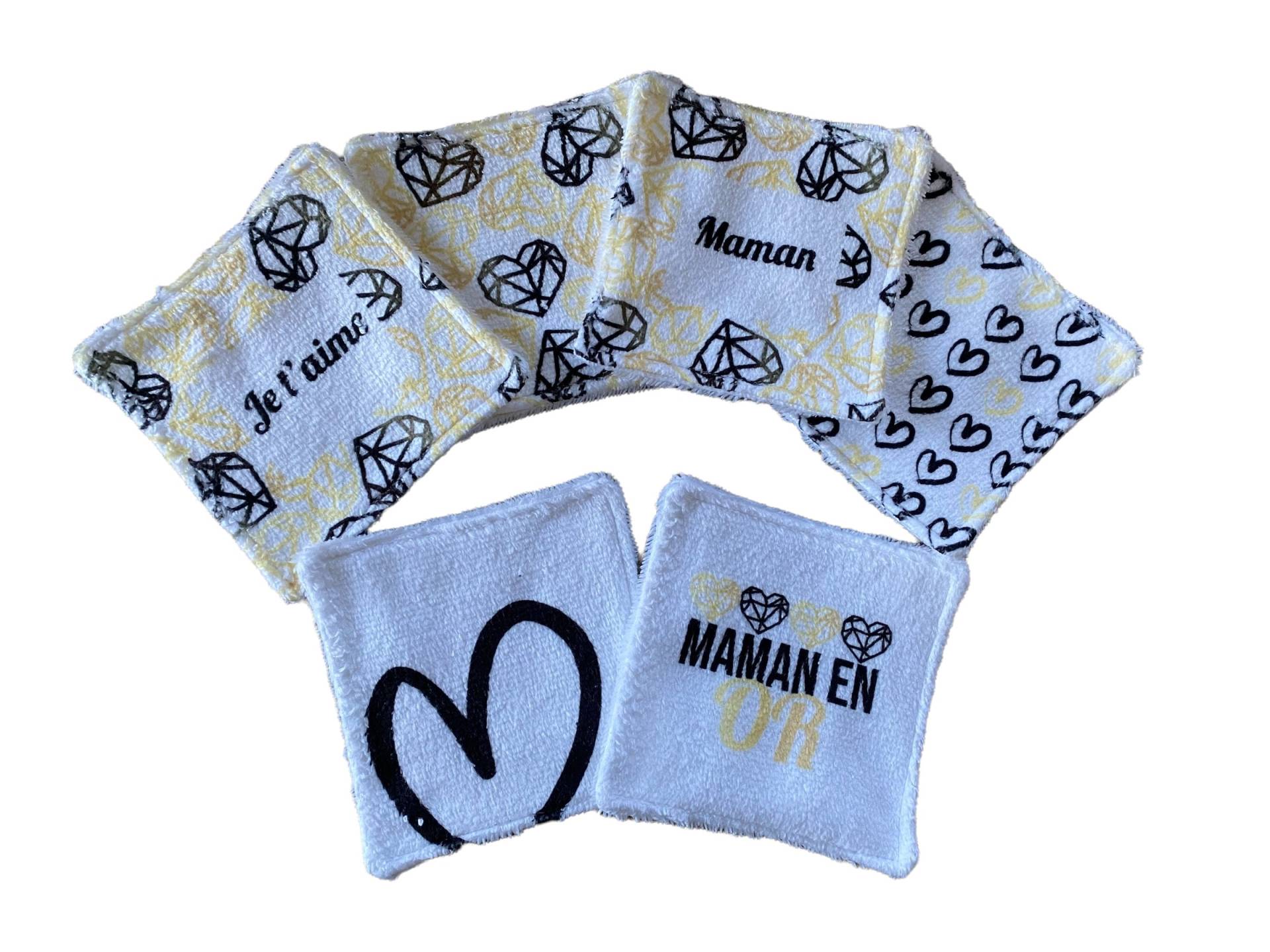 Reinigungs-/Make-Up-Entferner-Tücher - Waschbare Wattepads, Mama-Thema von Etsy - Piqueetfantaisie