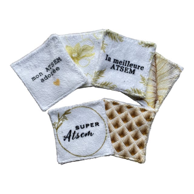 Reinigungs-/Abschminktücher - Waschbare Wattepads Atsem-Motiv von Etsy - Piqueetfantaisie