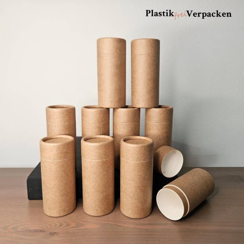 Deohülsen 65Ml Aus Kraftpapier Pappe Leerhülse Für Dein Festes Diy Deo - Röhre Ölbeständig Pushup-stick Plastic Free Cardboard Lipbalm Tube von Etsy - PlastikfreiVerpacken