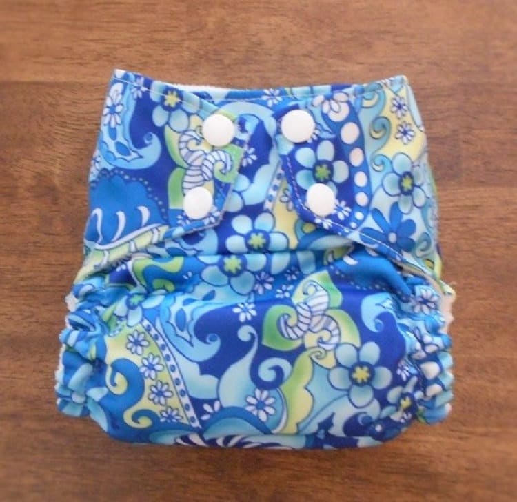 Blaue Blumen Einheitsgröße Aio von Etsy - PoopsnGigglesDiapers